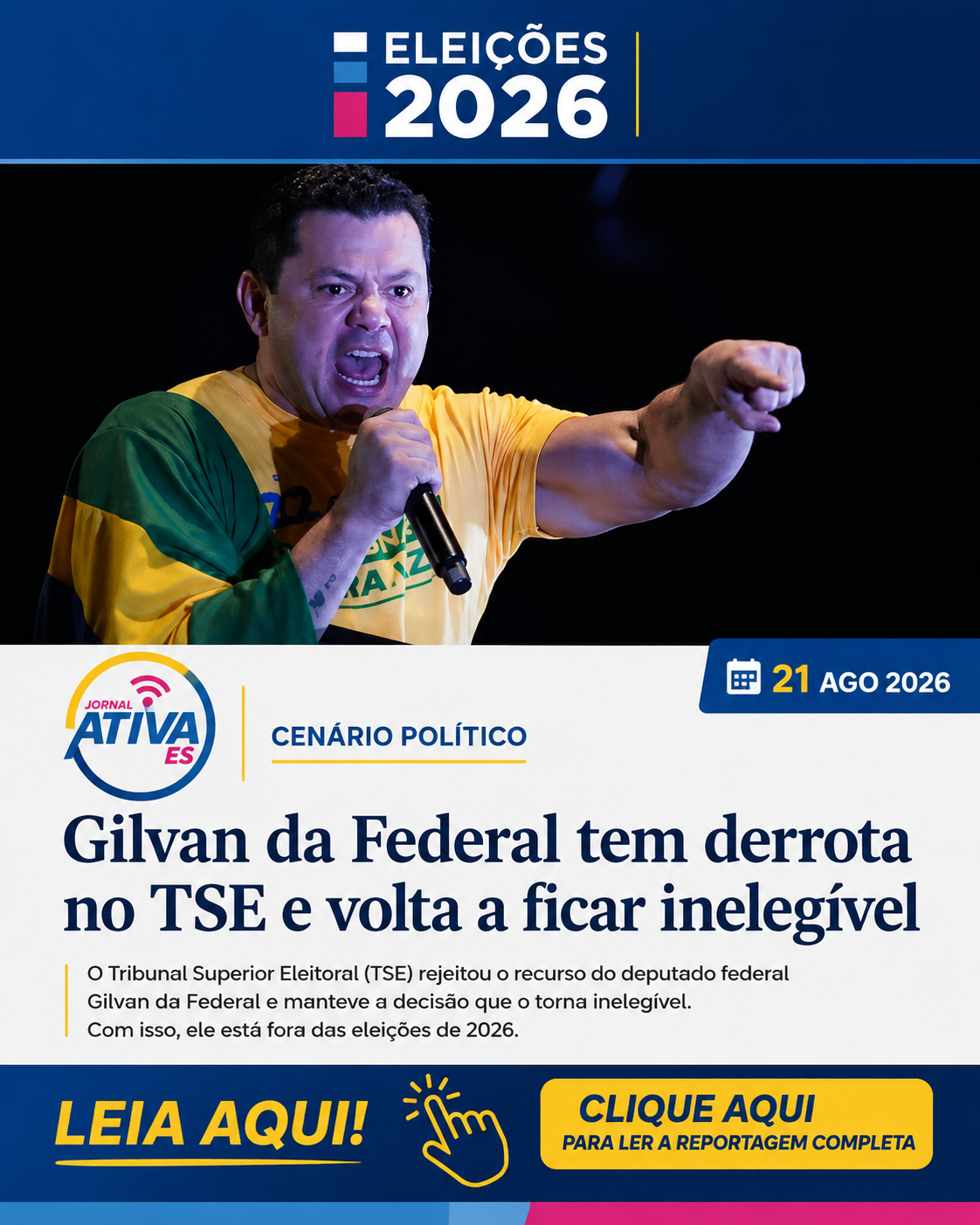 Gilvan permanece inelegivel