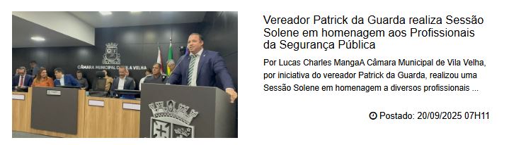 O Vereador Patrick da Guarda