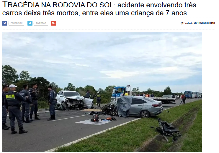 Tragédia na Rodovia do Sol
