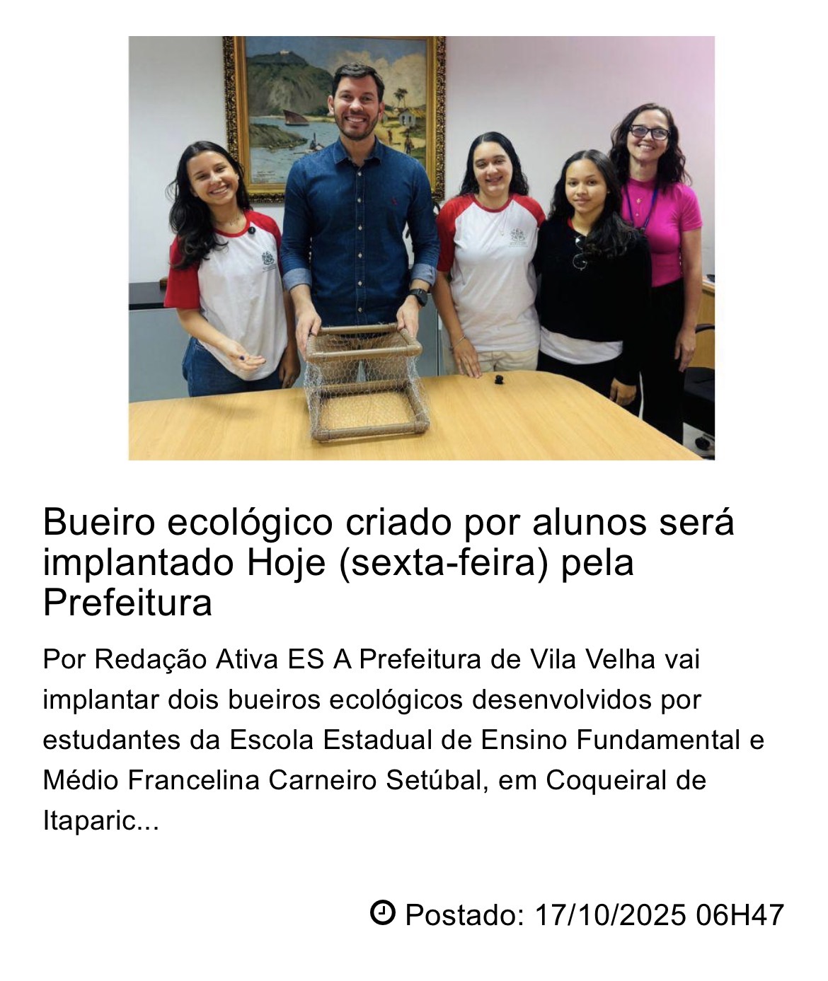 Bueiros ecológicos Hoje
