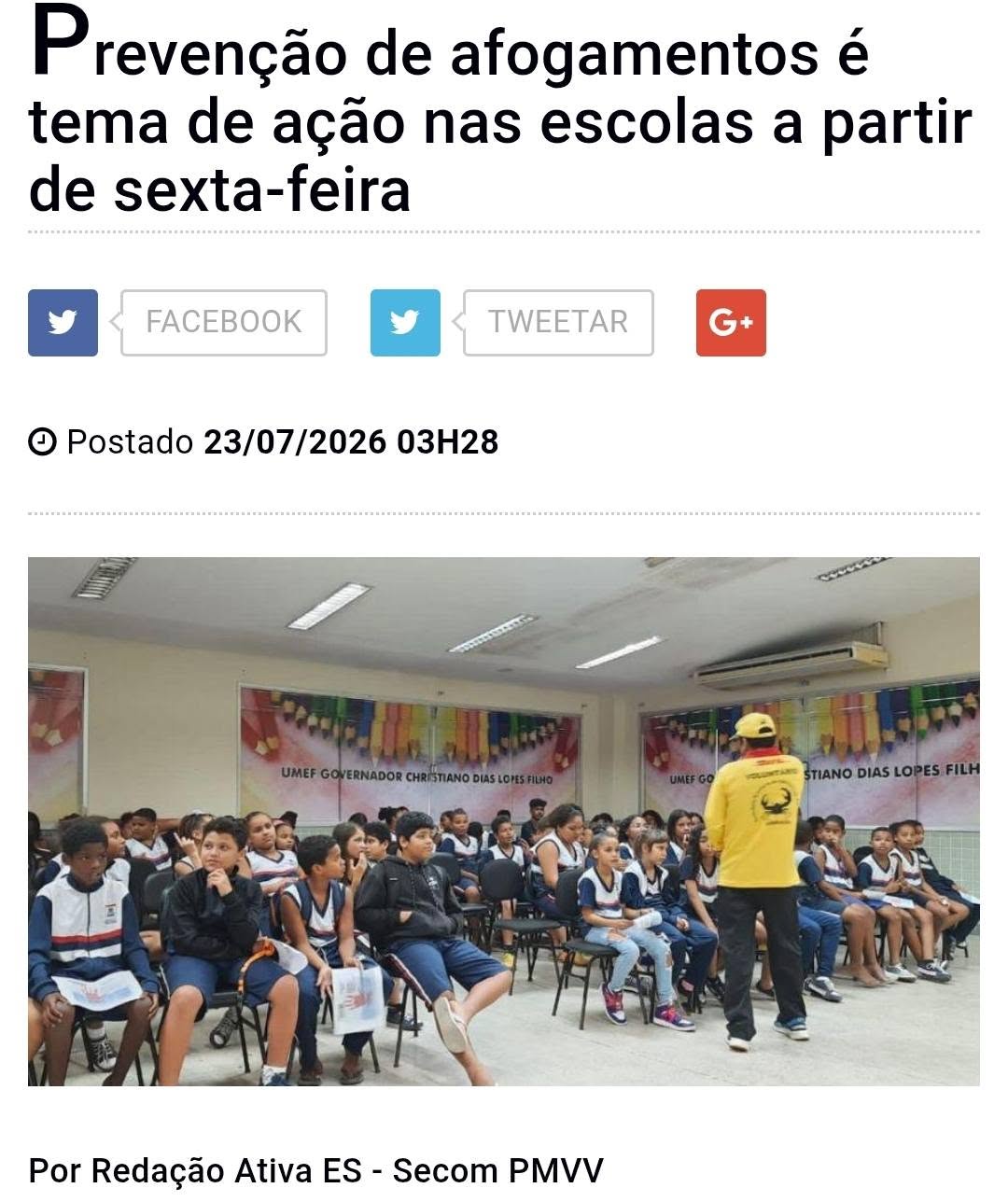 Palestras de prevenção
