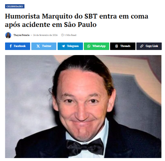 Marquito Permanece em Coma
